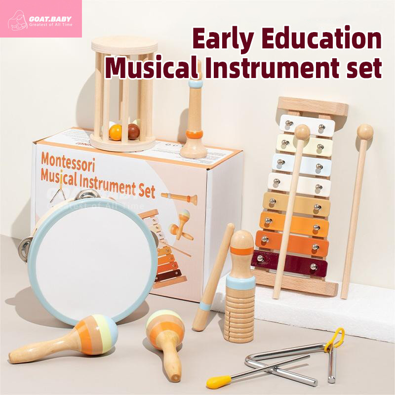 Kids Wooden Musical Instruments Set Montessori Percussion