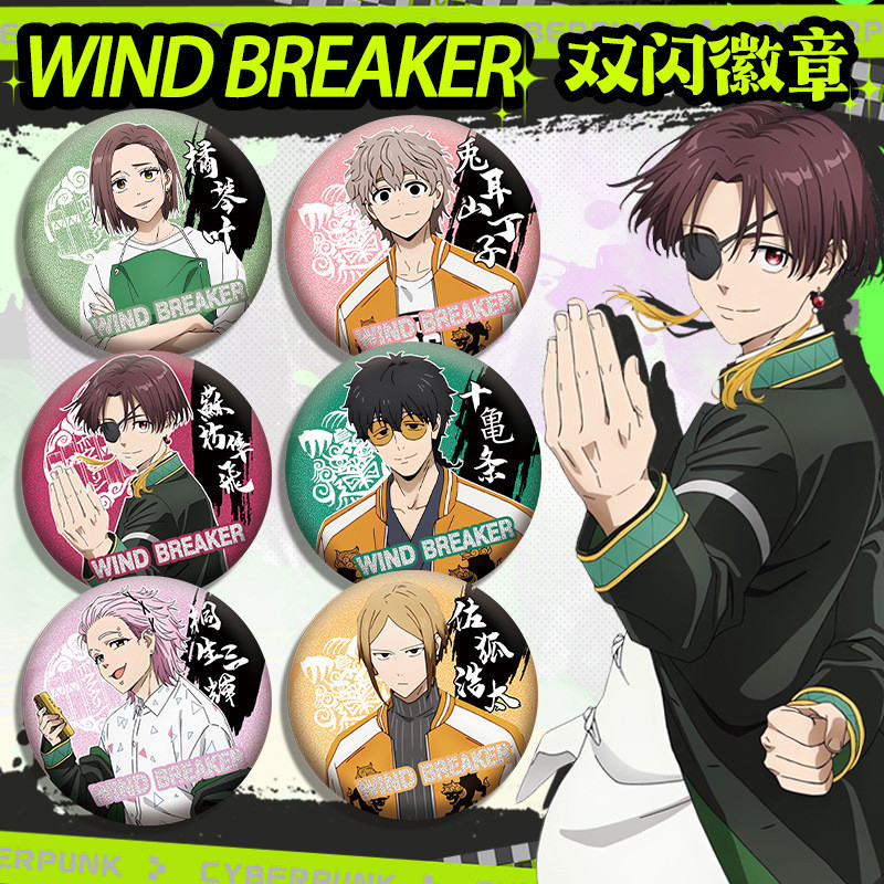 WIND BREAKER Badge Anime Merch Double Flash Baji Haruka Sakura Hayato ...