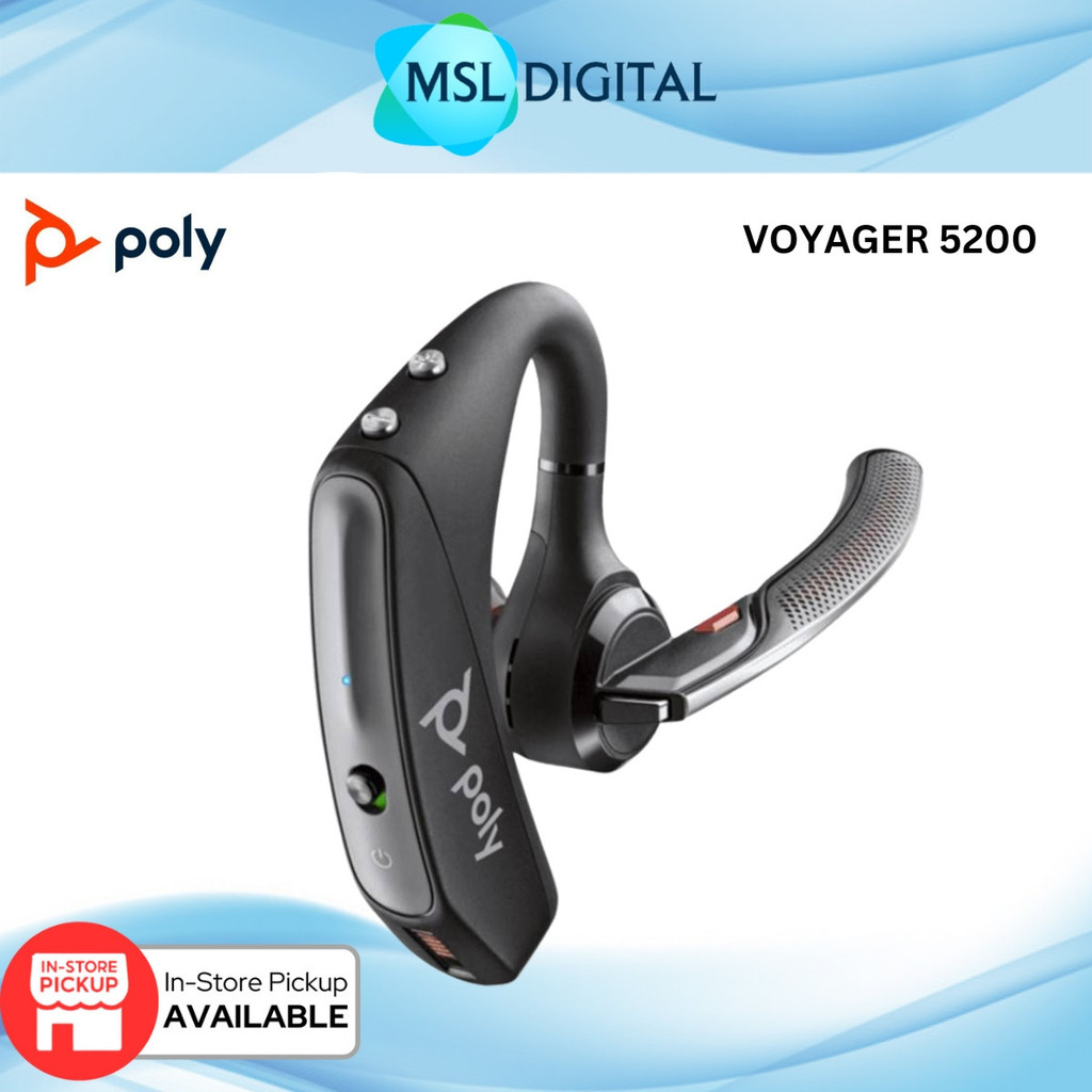 Poly Voyager 5200 Wireless Bluetooth Mono Headset Noise / Wind ...