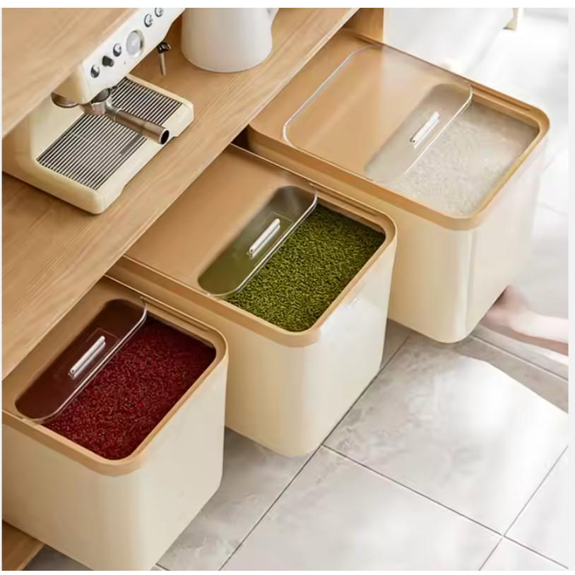 HYD Rice Storage Box Push&Pull - 5/10/15KG Rice Food Storage Box Large ...