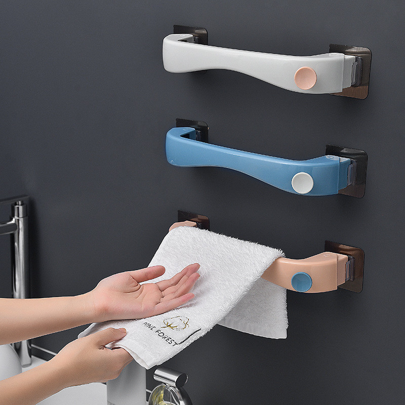 Towel Rack Perforation-Free Bathroom Toilet Rotating Rag Rack Dormitory ...