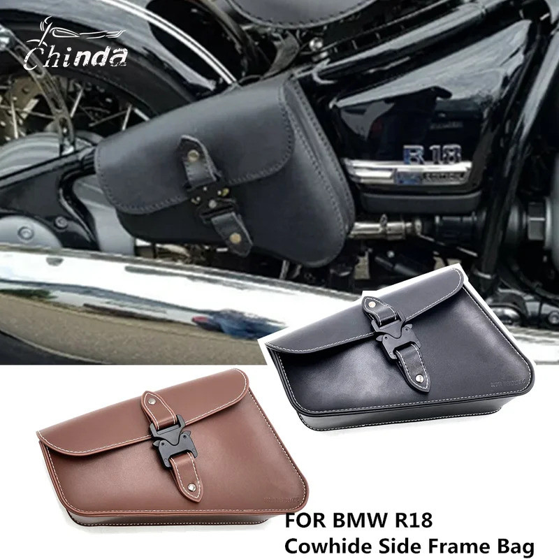 For BMW R18 R 1800cc Motorcycle Cowhide Side Frame Bag Side Bag Frame ...