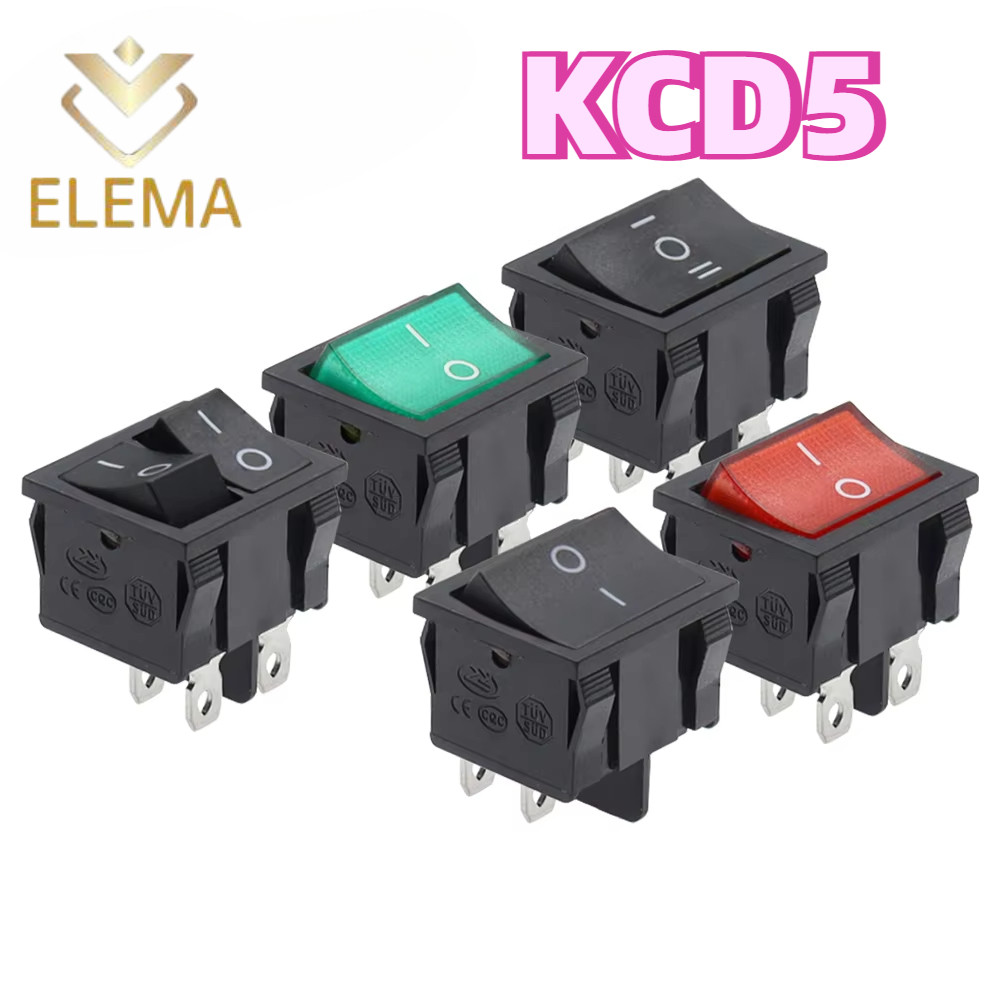 KCD5 21x24mm Rocker Switch 4 Pin 6Pin/2 Position 3 Position 6A 250VAC ...