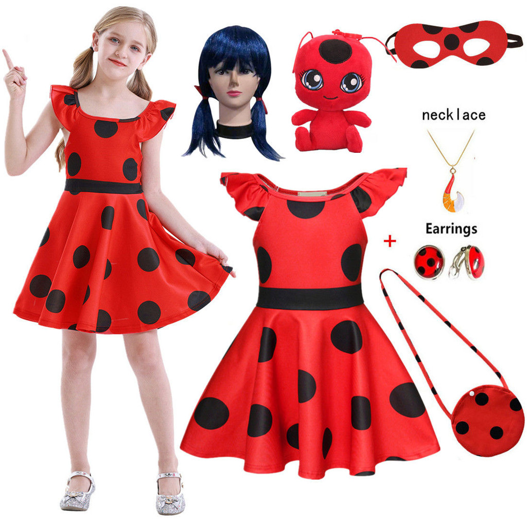 Miracle Girl Costume Girls Polka Dot Dress Ladybug Reddy Chi Miracle ...
