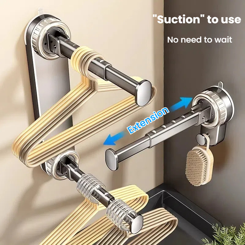 Suction Cup Clothes Hanger Storage, Retractable Hanger Organizer for ...