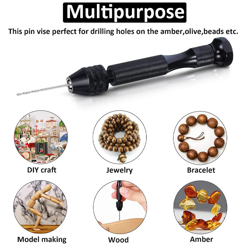Mini Aluminum Alloy Hand Drill Set with Craft Bits for Jewelry ...
