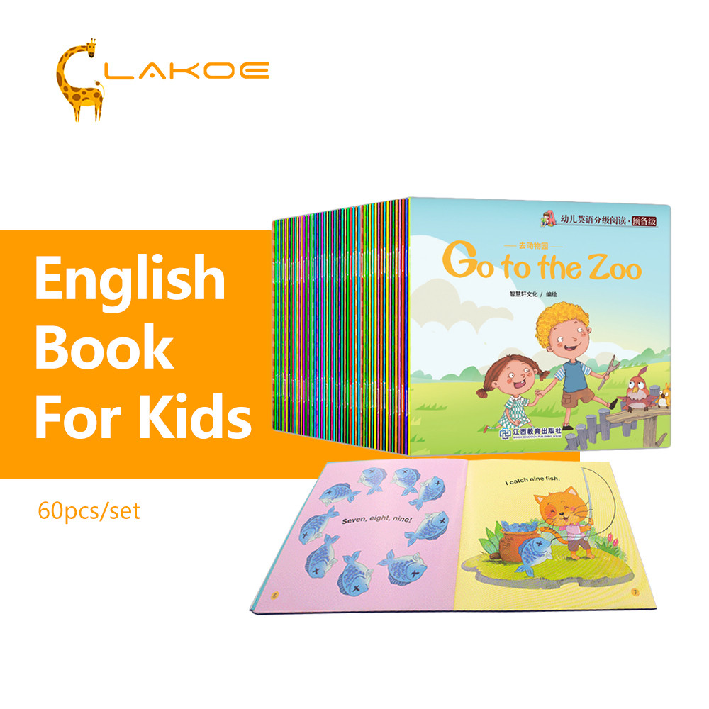 Lakoe 60Books/Set English Story Books for Kids Early Learning English ...