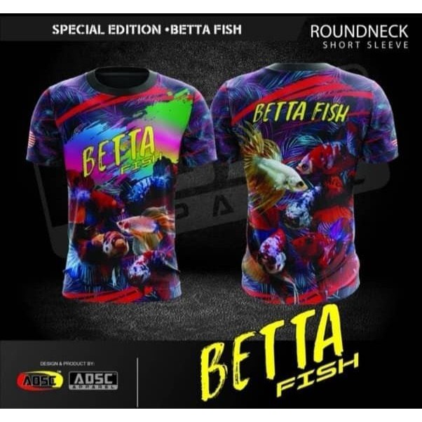 Special edition betta fish all print 3d tshirt (free custom design ...