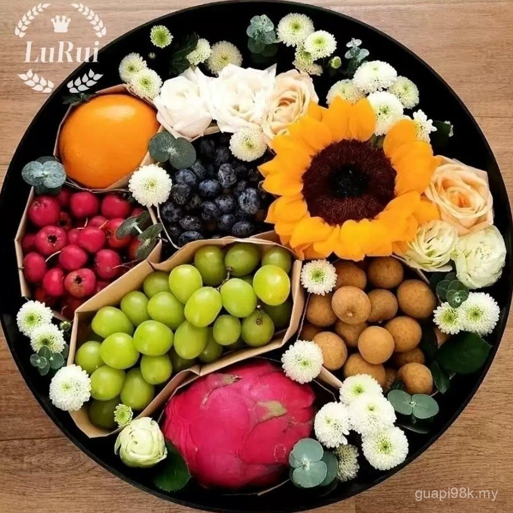 Round Window Fruit Gift Box Flower Gift Box Round Flower Box Gift for ...