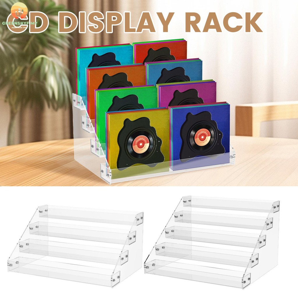 Acrylic CD Display Stand Transparent Sturdy Desktop Storage Rack Large ...