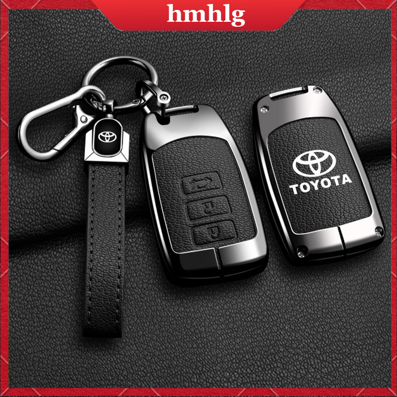 Zinc Alloy Leather Car Key Case Cover For Toyota Yaris 2024 Vios 2013 ...