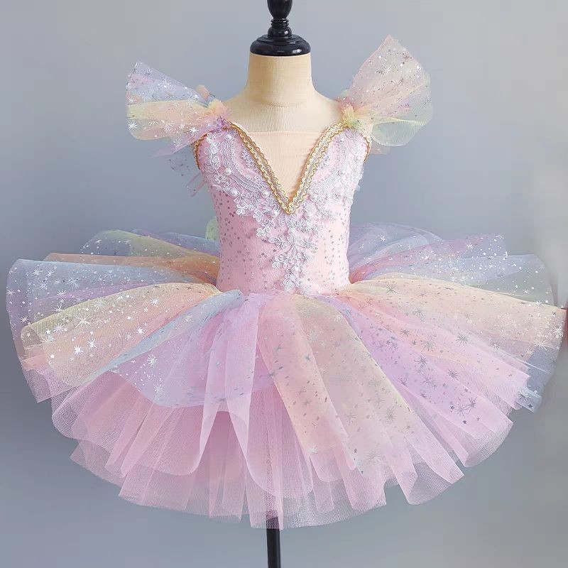 The Best Dressed Child Girls Pink Swan Lake Ballet Smocked Dress - Bows on Shoulders main image 1