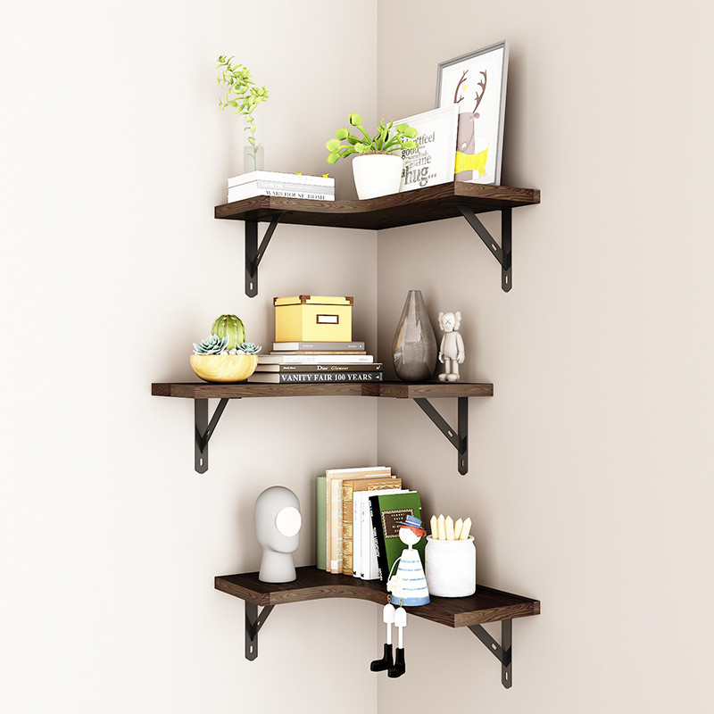 Living Room Wooden Corner Rack Iron Corner Rack Wooden Bedroom ...