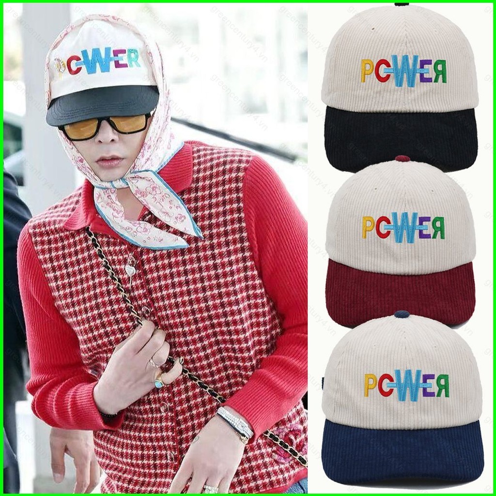Dly G-DRAGON POWER corduroy baseball cap monochromatic embroidery GD ...