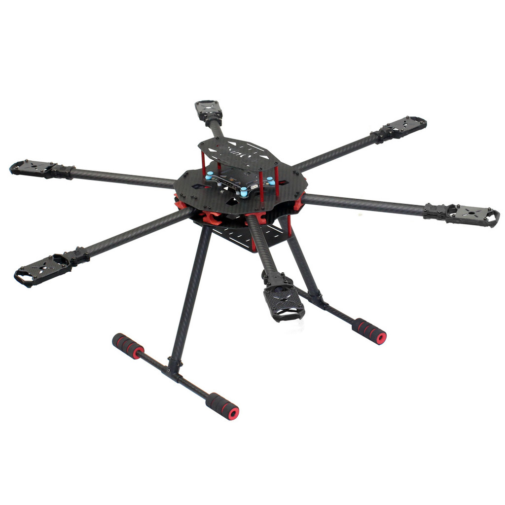 QWinOut Q705 - Kit De Marco De Aviones Hexagonales De Seis Ejes Con Brazo Plegable De 705 Mm, 6 Ejes Con Engranaje De Aterrizaje Para Dron DIY
