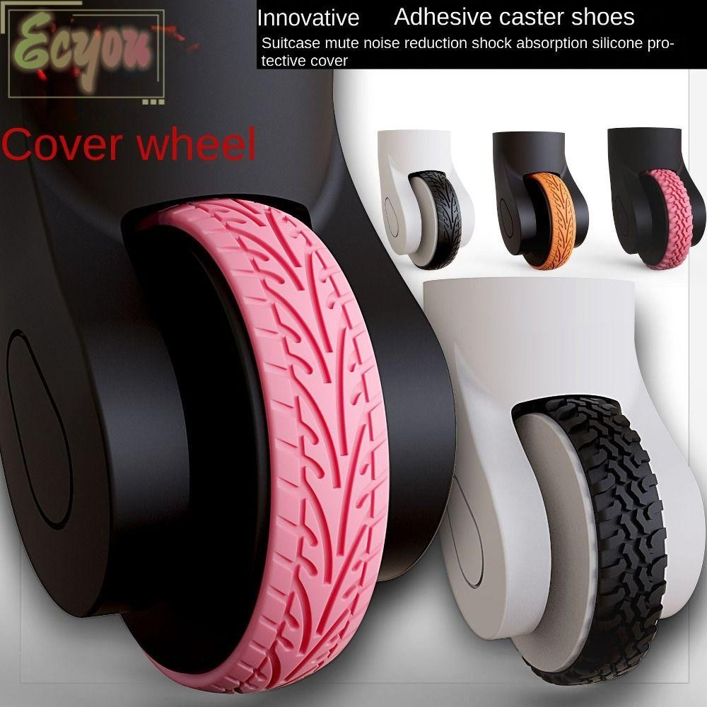 ECYOU 4Pcs Luggage Wheels Protector, Noise Wheels Guard Cover Damping ...