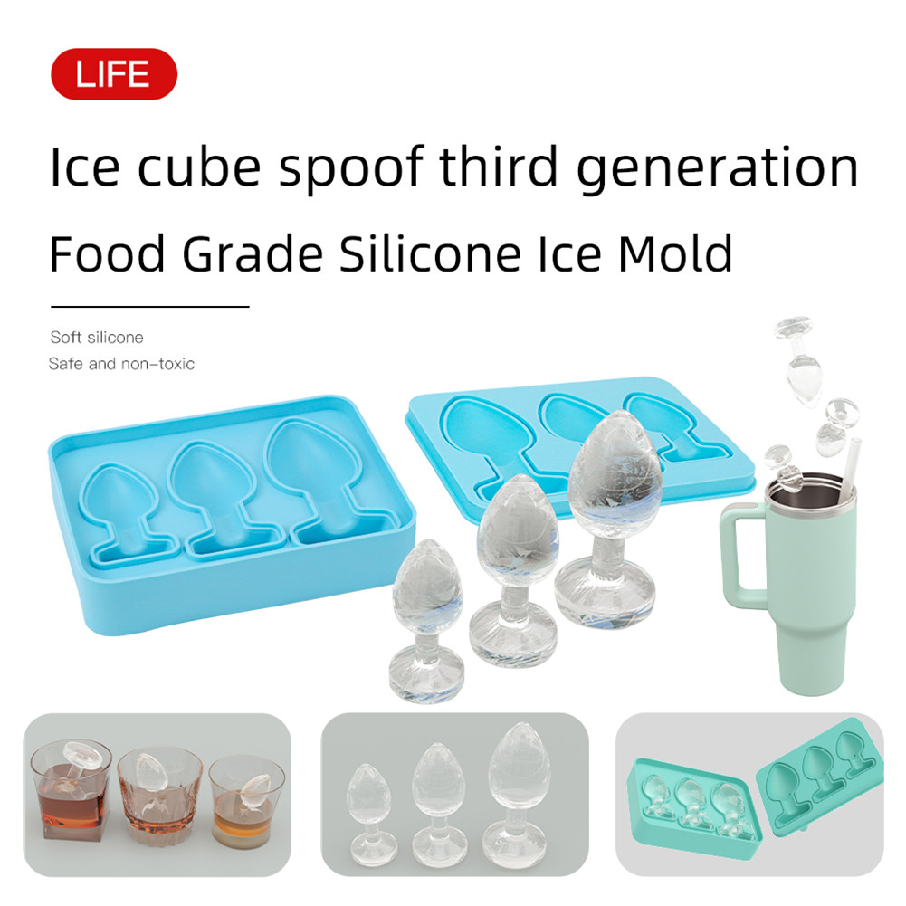 Silicone Prank Butt Plug Shaped Ice Cube Mold for Ice Chilling Whiskey ...