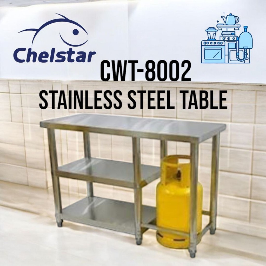 CHELSTAR Stainless Steel Table CWT-8002 | Heavy-Duty Work Table with ...