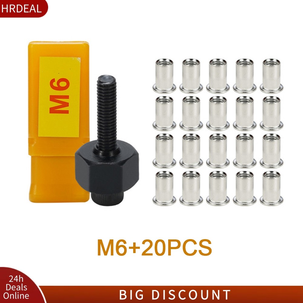 21PCS Hand Rivet Nut Head Nut set M3-M12 For Hand Rivet Tool Belt with ...