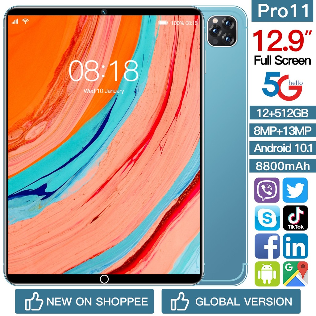 Tablet pc 11 Inch Tablet 16GB+512GB Learning Tablet for Online ...