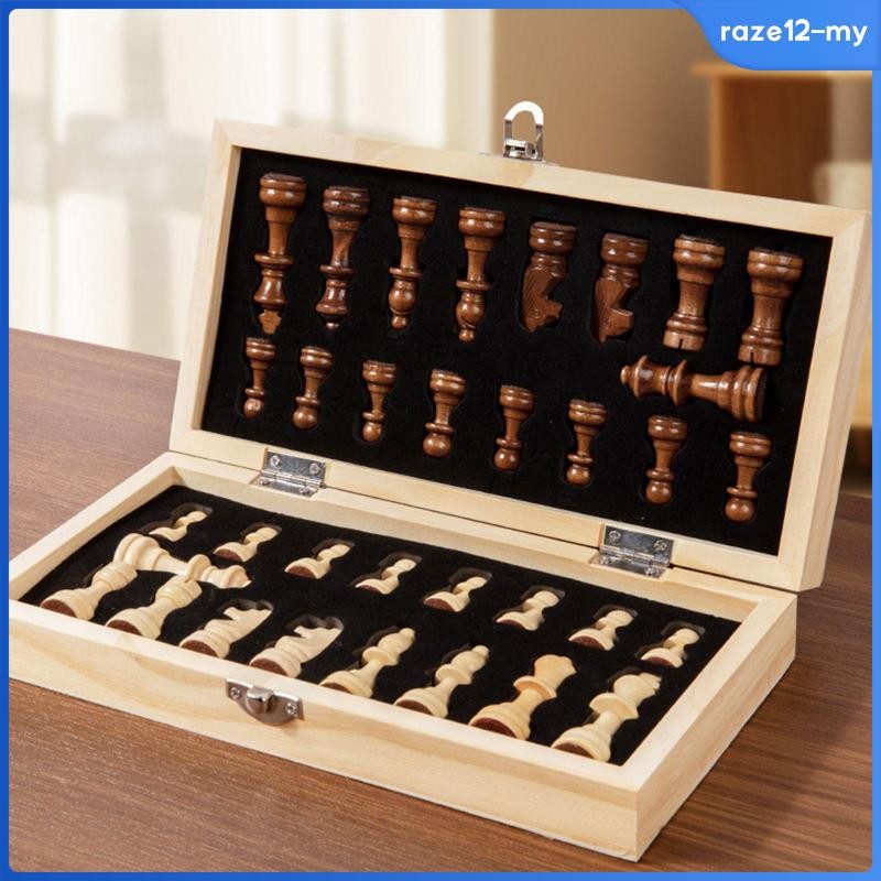 [RazecaMY] Chess Set International Chess Portable Solid Wood Chessman ...