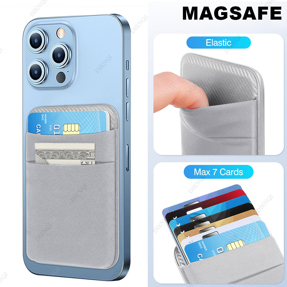 Phone Wallet Card Holder Elastic Lycra Magsafe Cardholder Compatible ...