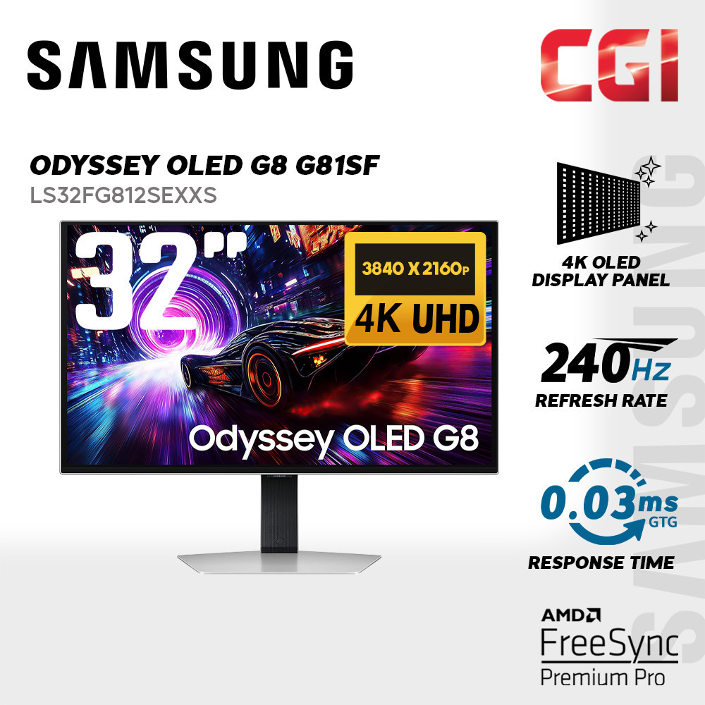Samsung 32 Odyssey QD OLED G8 G81SF LS32FG812SEXXS 4K HDR10 Freesyync 