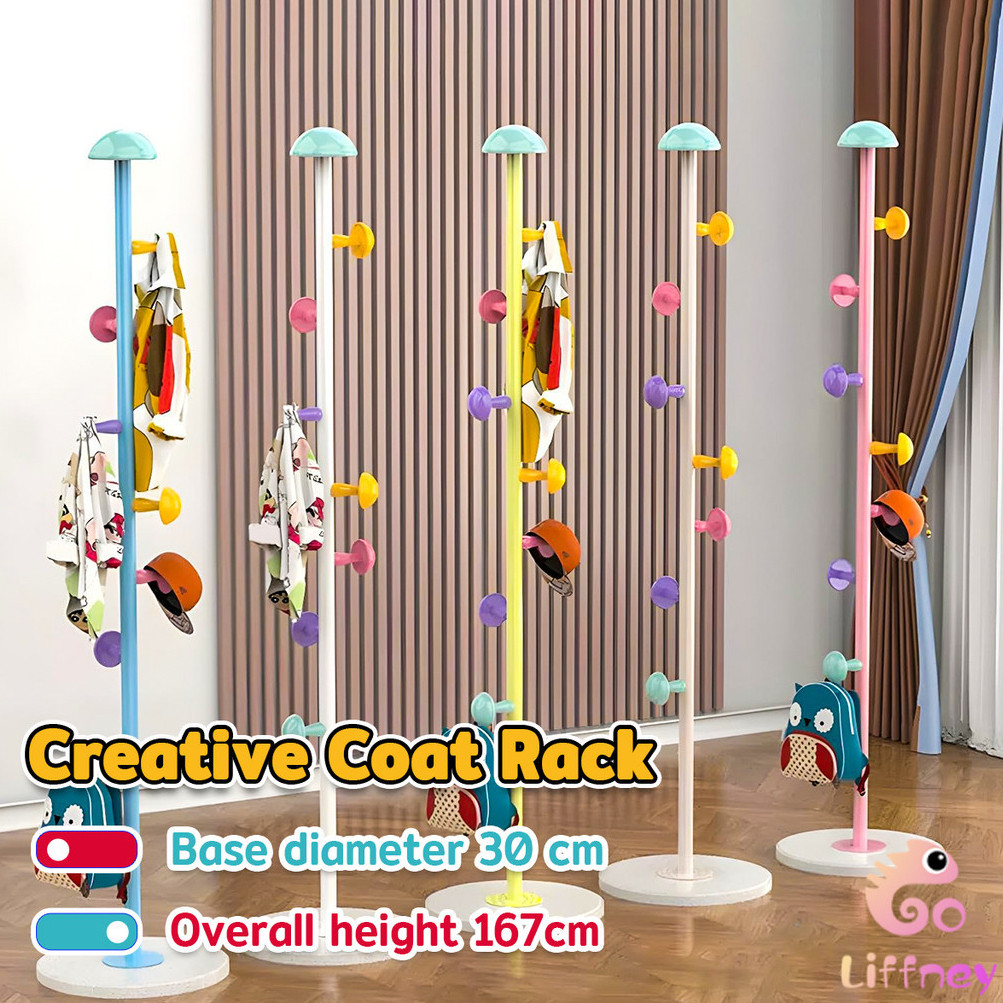 LFN Coat Rack Metal Clothes Rack Cute Mushroom Colourful Hanger ...