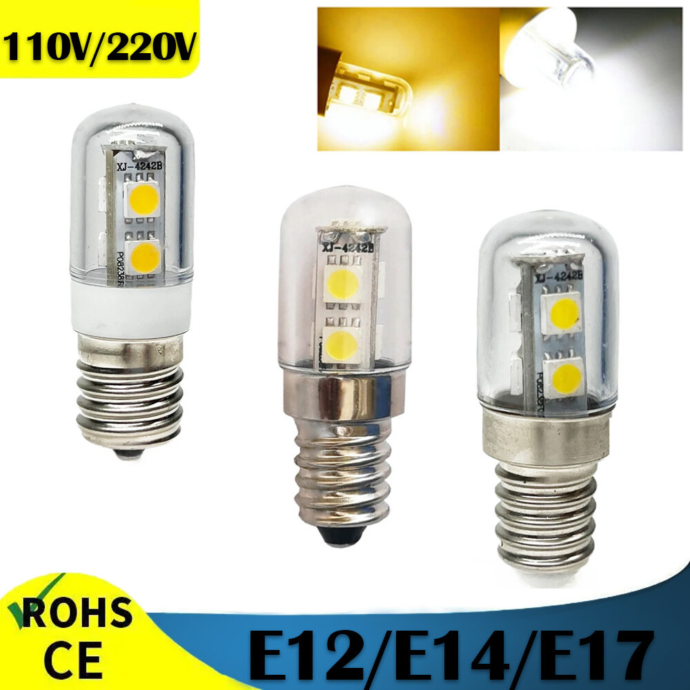 AC 110V 220V Mini E12 E14 E17 LED Refrigerator Lights Bulb SMD5050 1W ...