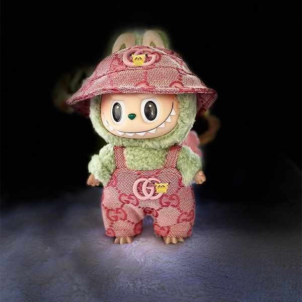 labubu clothes 20cm doll Anak patung set tali merah jambu pakaian bayi ...