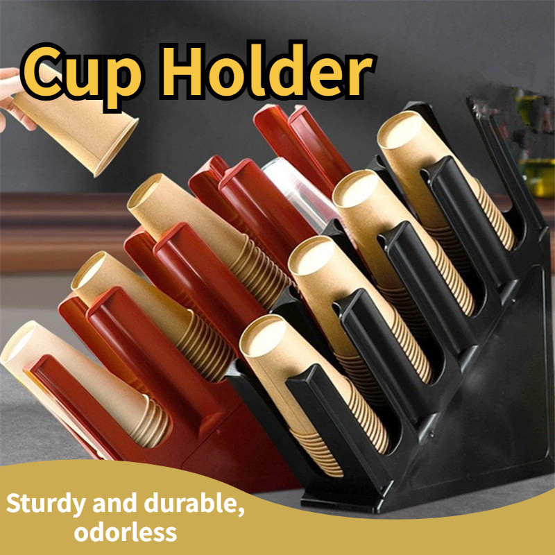Countertop Beverage Bar Rack Plastic Cup Holder Coffee Organizer ...
