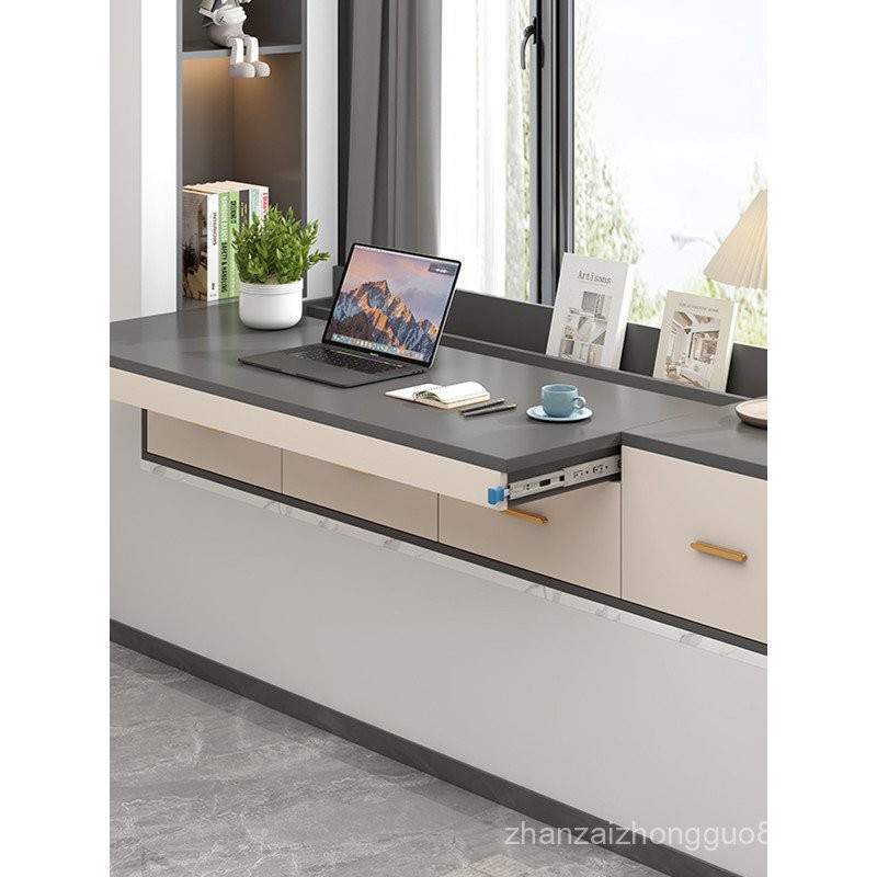 Bay Window Desk Solid Wood Integrated Pull-out Countertop Table New ...