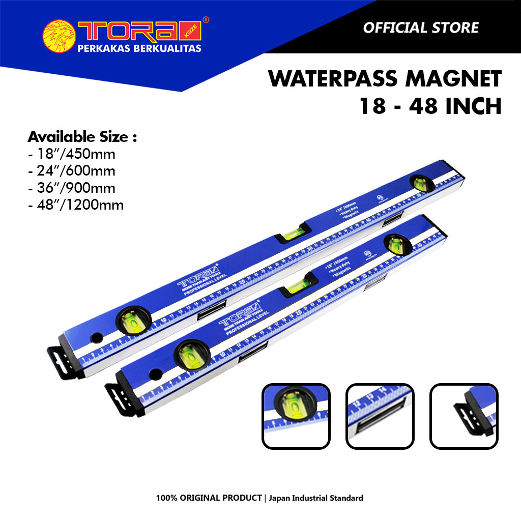 TORA Magnetic Waterpass 18 - 48 Inch - Carpenter's Waterpass - Level ...