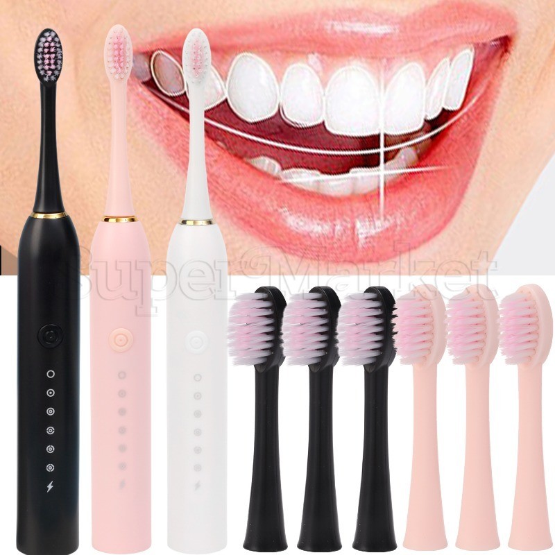 Six Levels Electric Toothbrush - Soft Bristled Toothbrush - Adult Tooth ...