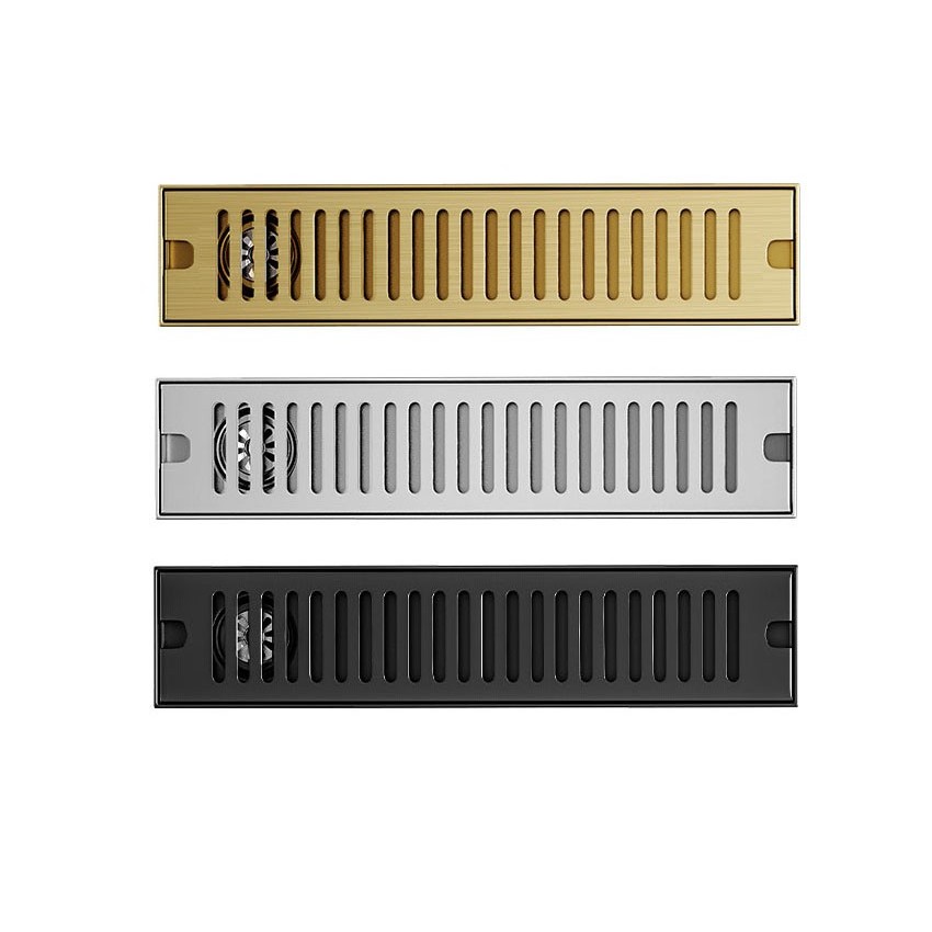 8.5x60cm Linear Shower Drain Nickel,Modern Stainless Steel Rectangular ...