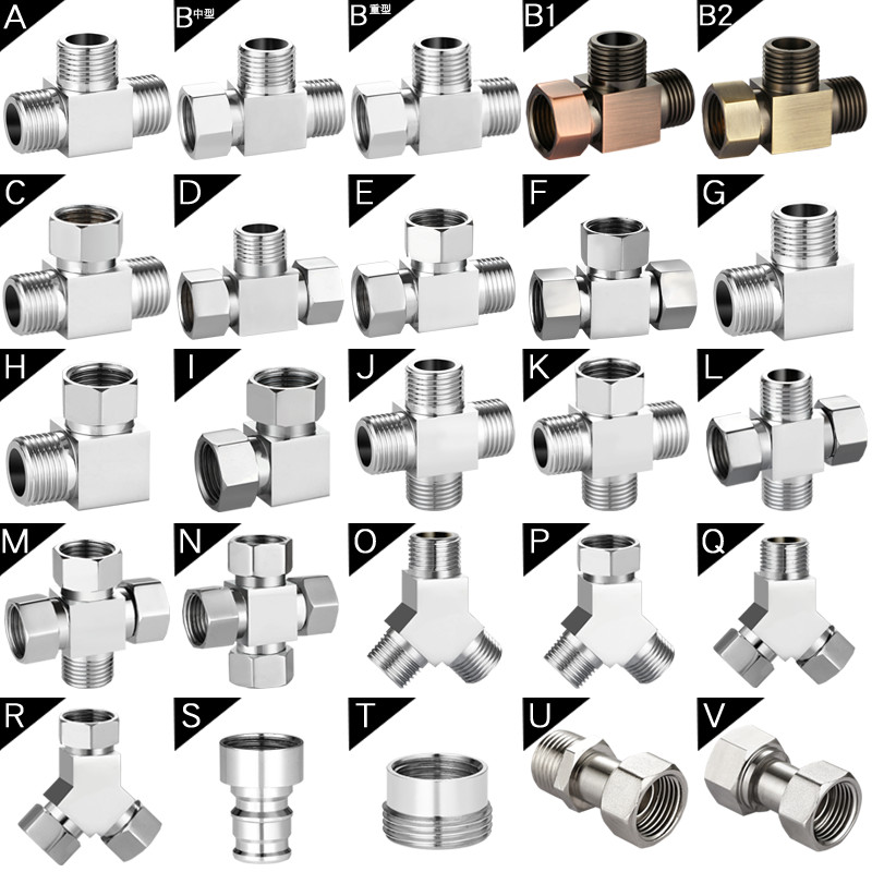 4 Points All Copper Live Connection Three-Way Angle Valve Water Divider ...