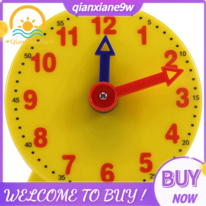 【qianxiane9w】4 Inch Student Learning Clock Time Model Teacher Gear ...