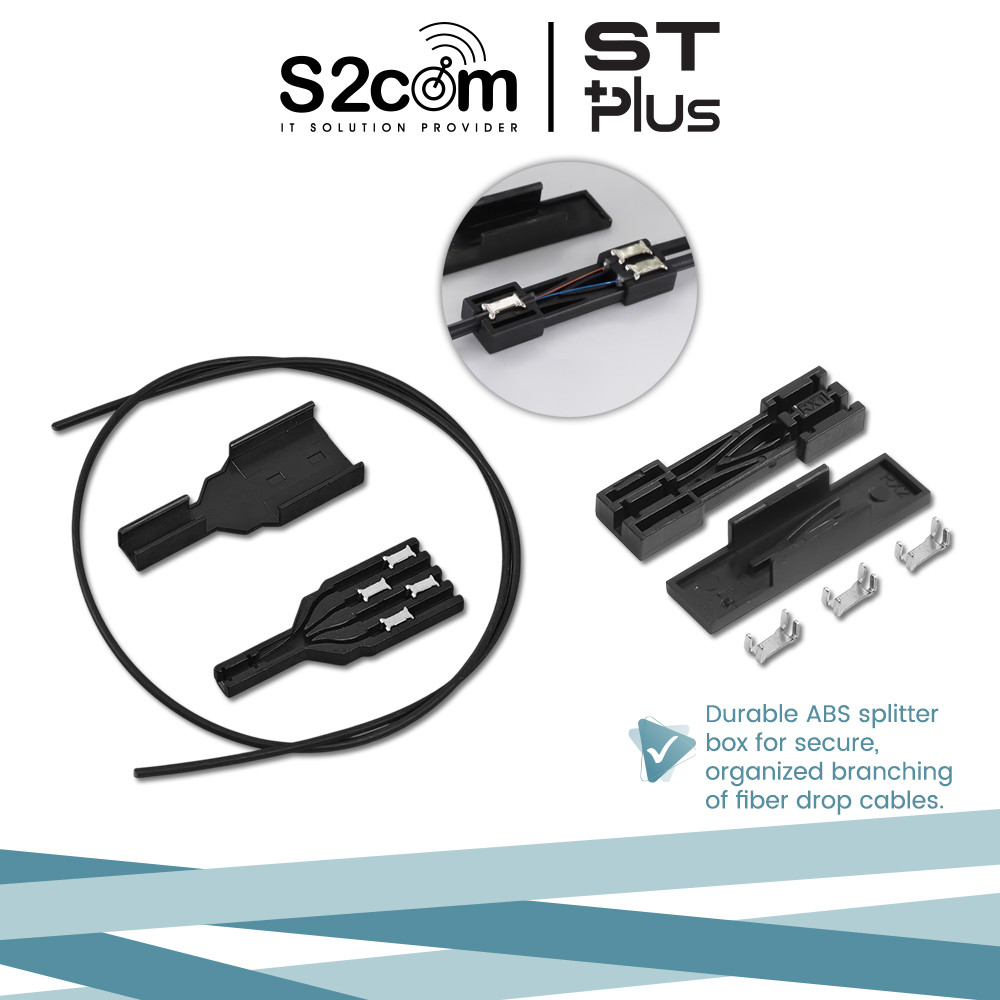 Fiber Drop Cable Splitter Box with Tube and Clip ABS Enclosure 1x2 1x4 ...