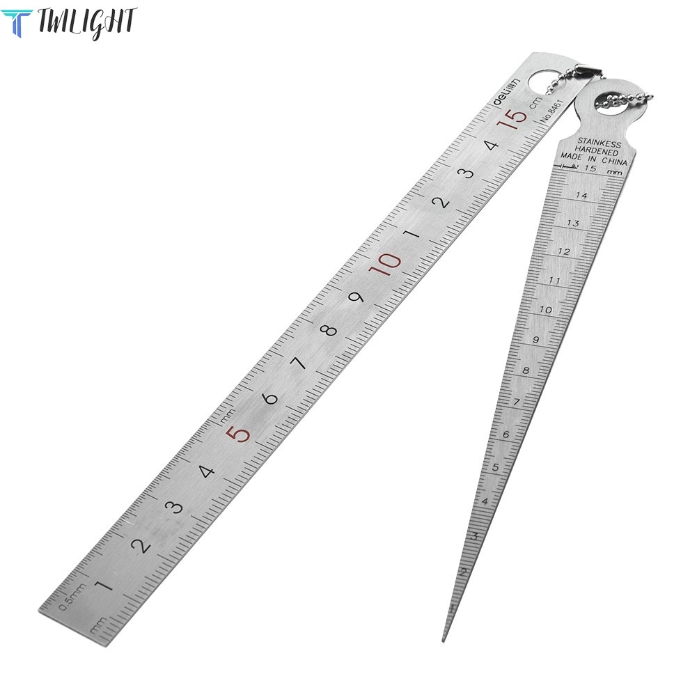 Stainless Steel Welding Taper Feeler Gauge Gage Depth Ruler Gap Hole ...