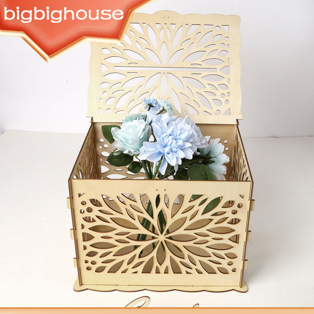 Wedding Card Box Wooden DIY Wedding Card Bridal Decoration Reusable ...