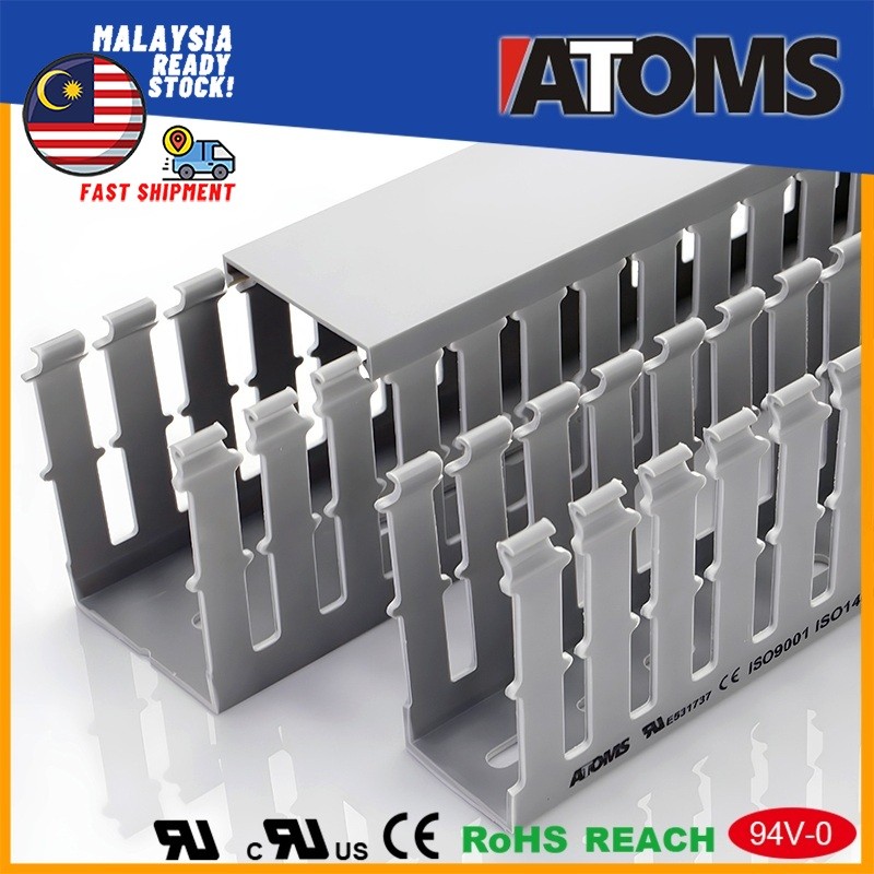 ATOMS VDR Wide Slot Open Slot Wiring Duct PVC Trunking Cable Duct Cable ...