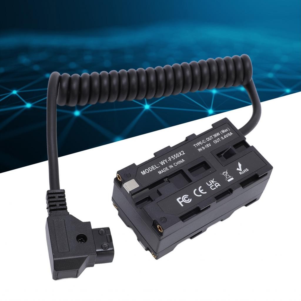 Huudngeje Batteria Fittizia NP-F Con Uscite D-Tap E USB-C PD – Per Monitor E Luci LED