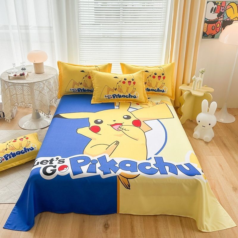Children Pikachu Sheet Single Piece Boy Cartoon Ultraman Brushed Cloth ...