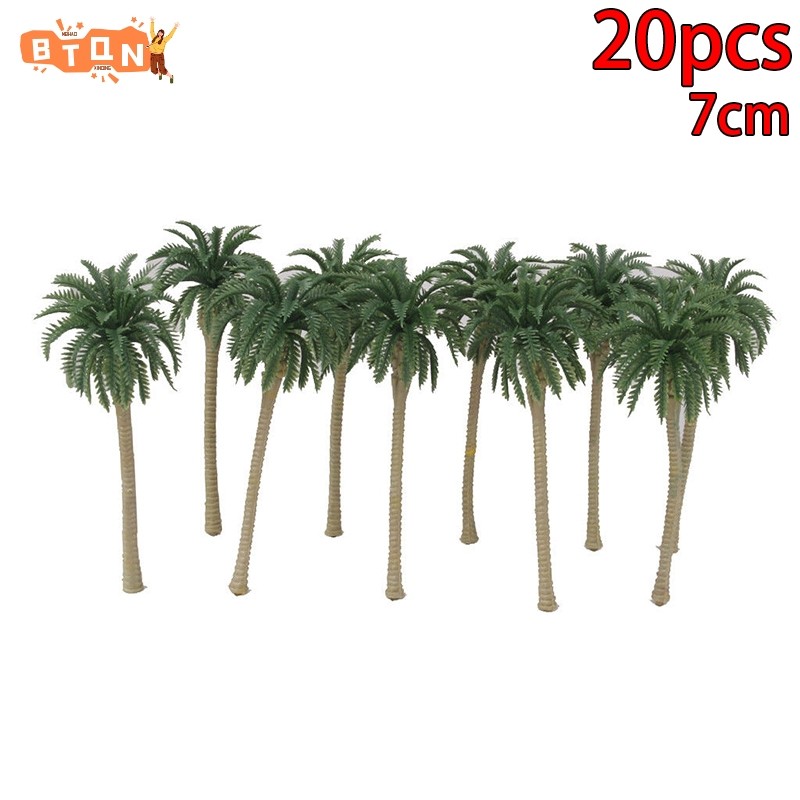 BTQN! 20Pcs Coconut Palm Model Trees Layout for Forest Beach Diorama ...