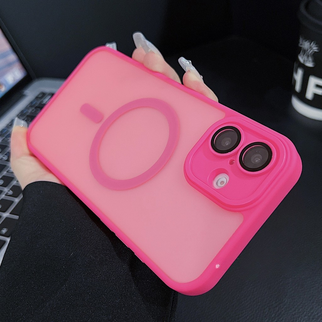 Frosted Acrylic Case Magnetic Attraction Casing for IPhone 16 15 14 ...