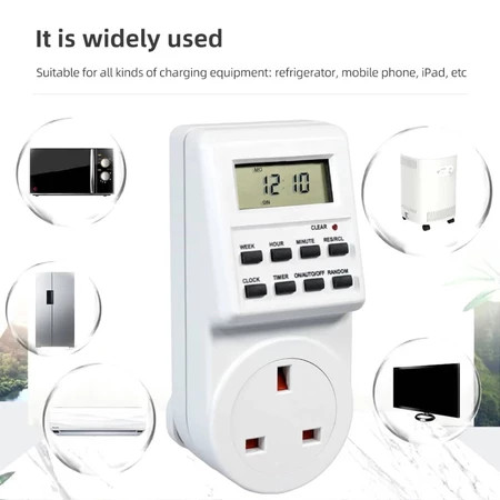 Electronic Digital Timer Switch Socket 24 Hours 7 Days Programmable ...