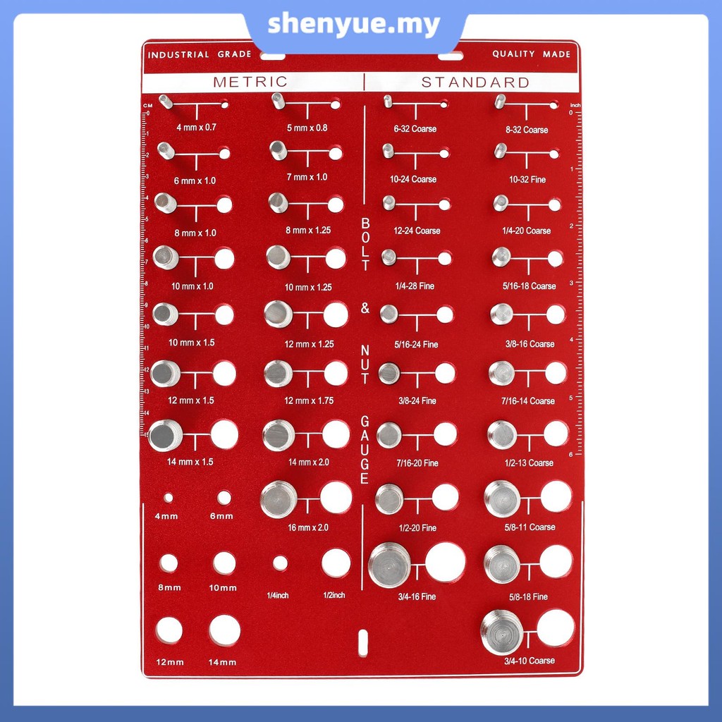 Nut and Bolt Thread Checker Aluminum Alloy Thread Identifier Gauge with ...