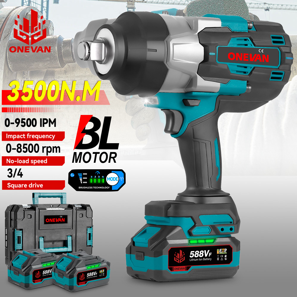 3500N.M Brushless Electric Impact Wrench Cordless 3/4 inch High Torque ...