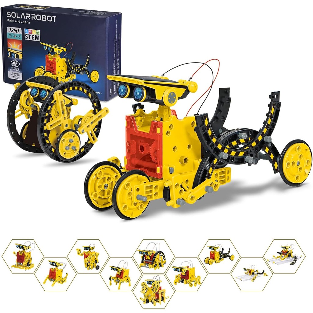 Solar Robot Kit for Kids STEM Building Toys 13-in-1 Robot with Solar ...
