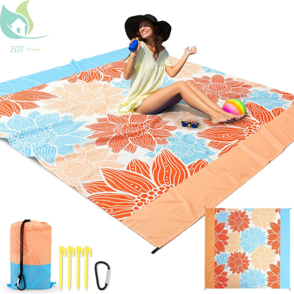 Large Beach Outdoor Picnic Mat Easy to Clean Polyester Camping Blanket ...